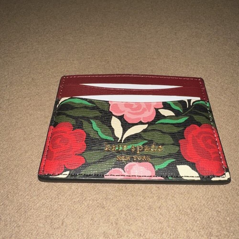 Kate Spade NY Morgan Rose Garden Cardholder ID Case Floral Black Multi